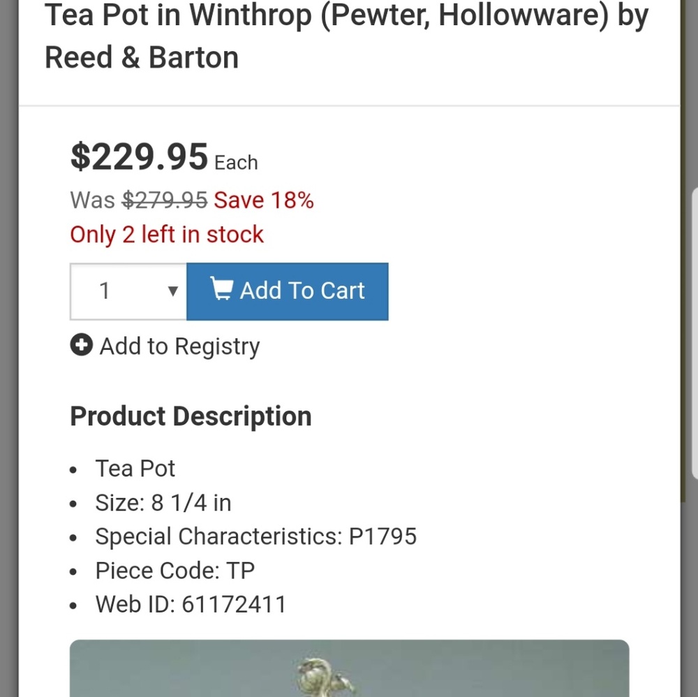 Silver tea pot